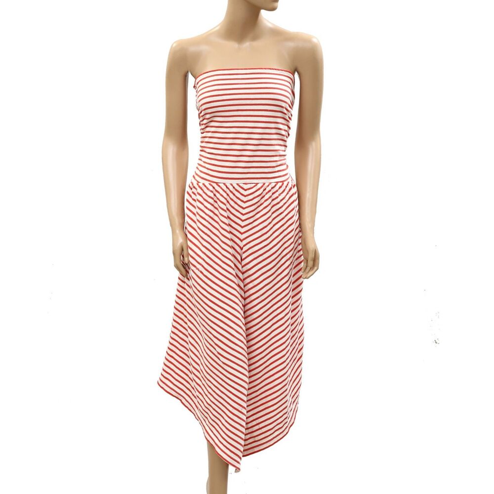 Free People Free Est Daley One-Piece Striped Print Tube Jumpsuit Dress S 286648
